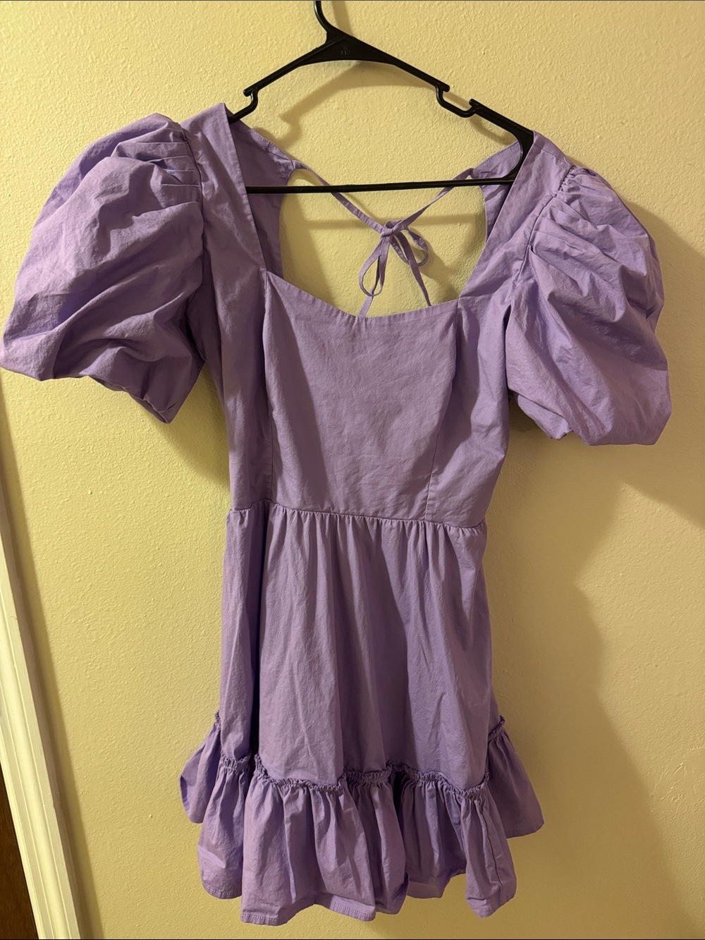 Peixoto Lilac Puff-Sleeve Mini Dress